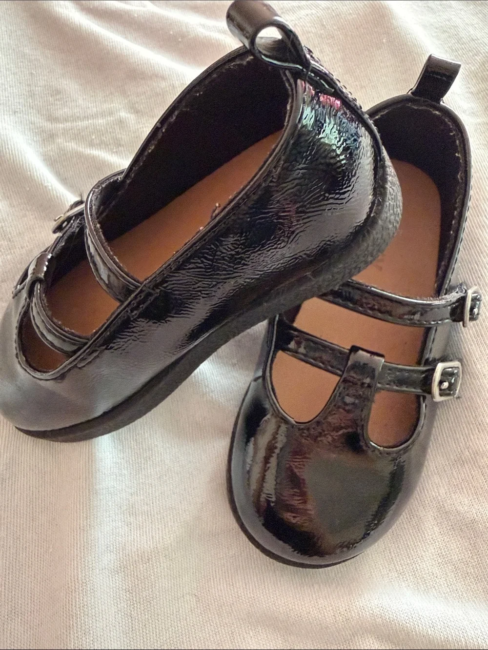 Old Navy Black Patent Double-Strap Mary Jane Shoes